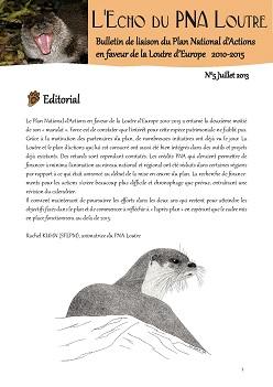 L'écho du PNA Loutre n°5 Juillet 2013 L'écho du PNA Loutre