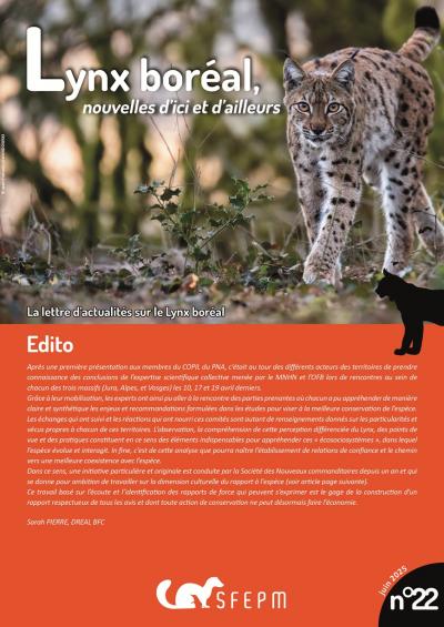 Lettre d'actualités "Lynx boréal, nouvelles d'ici et d'ailleurs"- n°22 Lettre d'actualités "Lynx boréal, nouvelles d'ici et d'ailleurs"- n°22