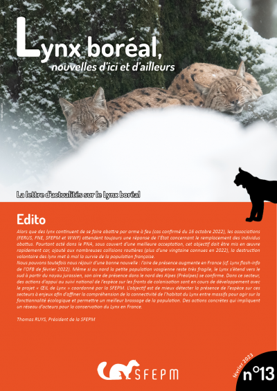 Lettre d'actualités "Lynx boréal, nouvelles d'ici et d'ailleurs"- n°13 Lettre d'actualités "Lynx boréal, nouvelles d'ici et d'ailleurs"- n°13