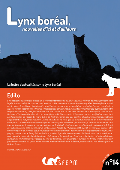 Lettre d'actualités "Lynx boréal, nouvelles d'ici et d'ailleurs"- n°14