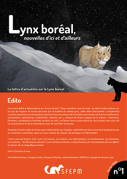 Lettre d'actualités "Lynx boréal, nouvelles d'ici et d'ailleurs"- n°1 Lettre d'actualités "Lynx boréal, nouvelles d'ici et d'ailleurs"- n°1